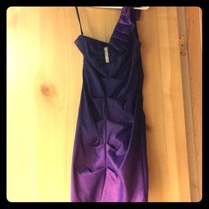 Purple, one shoulder dress